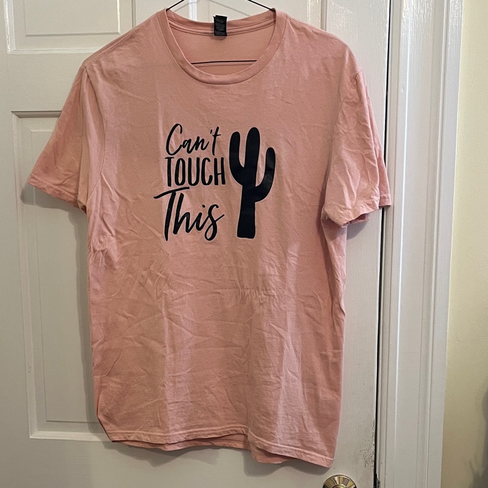 Final Fiesta Bachelorette Pink Graphic TShirt with Cactus Print,Can’t Touch This